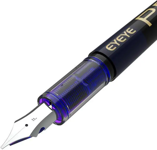 Alt view image 2 of 7 - Disposable Fountain Pens Fine Point, 4 Black 4 Blue Fountain Pens for Writing, Stainless Steel Nib, Smooth Writing for Journaling, Drafting, Sketching, Doodling & Office Supplies