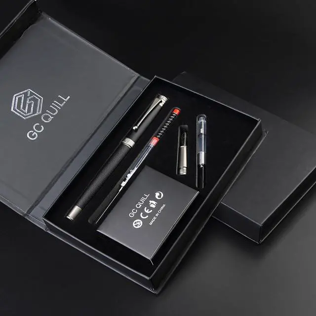 Alt view image 6 of 7 - Fountain Pen Set - Fine & Medium Nibs, Includes 18 Ink Cartridges, Ink Refill Converter & Syringe Filler, Gift for Writing, Journaling & Calligraphy MU-13
