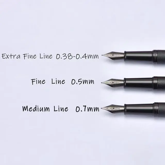Alt view image 7 of 7 - Black Forest Fountain Pen Fine Nib, Ink Cartridge Not Included, Classic Design with Converter and Metal Pen Case Set