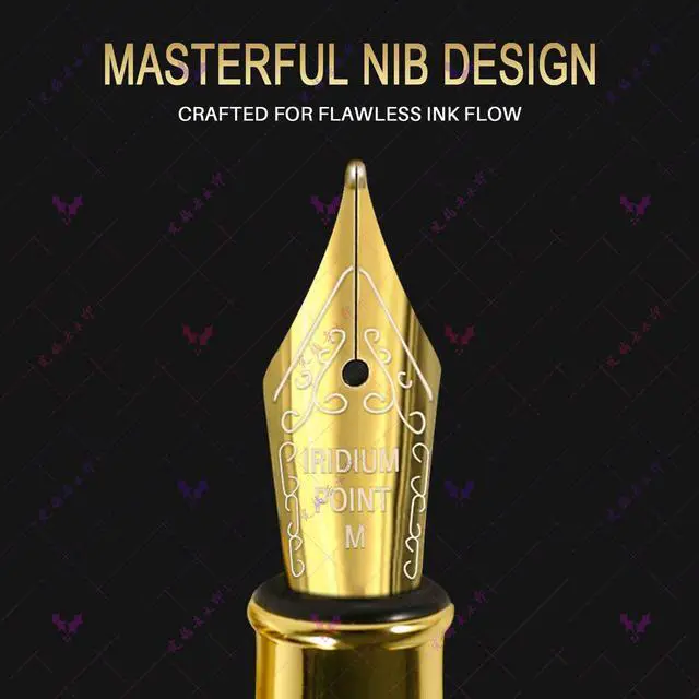 Alt view image 4 of 7 - Fountain Pen with Medium Nib | Luxury Black Finish, Smooth Ink Flow, Complete Set with Ink Cartridges, Converter & Sleeve | Ideal for Professionals, Office, Journaling, and Gifts