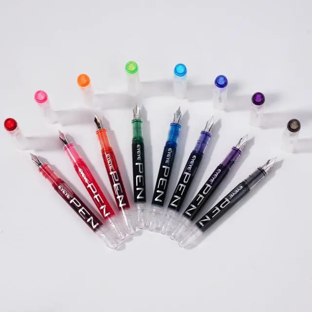 Alt view image 6 of 7 - Disposable Fountain Pens, 8 Pack Multicolor Fine Point Fountain Pens for Writing, Stainless Steel Nib, Smooth Writing for Journaling, Drafting, Sketching, Doodling & Gifts
