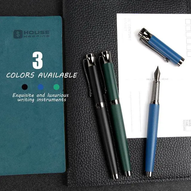 Alt view image 5 of 6 - Luxury Fountain Pen Set,Ink Pen for Smooth Writing,Medium Nib,Includes 10 Ink Cartridges&Ink Converter,Best Pen Gift Case for Men & Women,fancy,calligraphy,Executive,Office pen-Green