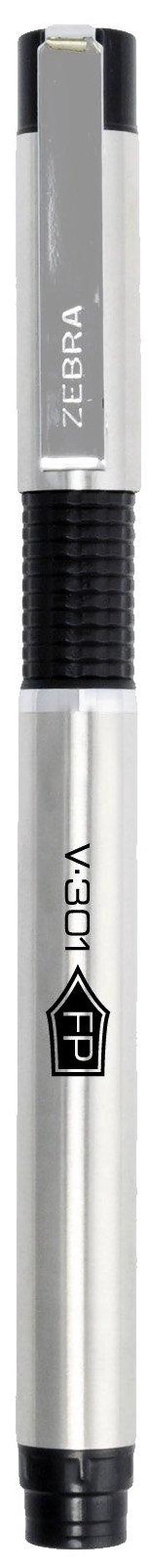 Alt view image 3 of 3 - V-301 Fountain Pen, Stainless-Steel Barrel, Fine Point, 0.7mm, Black Ink, 1-Pack with Refill (48111)