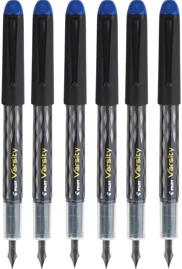 Main image of Varsity Disposable Fountain Pens, Blue Ink, Medium Point, Pack of 6