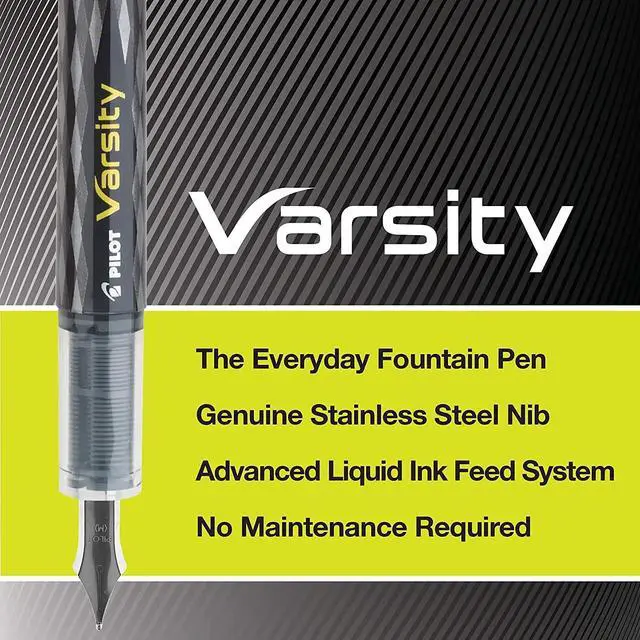 Alt view image 3 of 5 - Varsity Disposable Fountain Pens, Blue Ink, Medium Point, Pack of 6