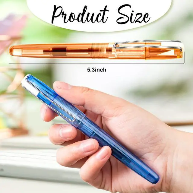 Alt view image 3 of 7 - 16 Pieces Fountain Pen Refillable Disposable Fountain Pens for Writing Fine Nib Signature Ink Pen Piston Filling Pen for Calligraphy Painting, Drawing, School, Scrapbook and Sketch(Multicolor)