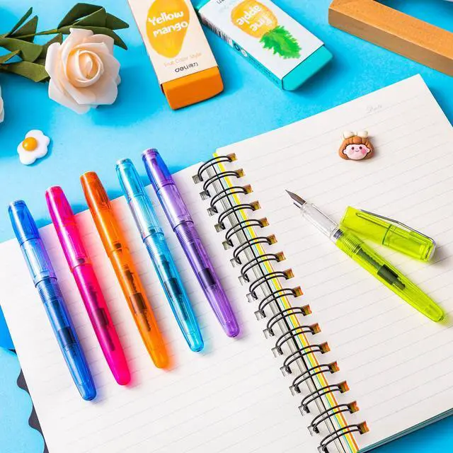 Alt view image 7 of 7 - 16 Pieces Fountain Pen Refillable Disposable Fountain Pens for Writing Fine Nib Signature Ink Pen Piston Filling Pen for Calligraphy Painting, Drawing, School, Scrapbook and Sketch(Multicolor)