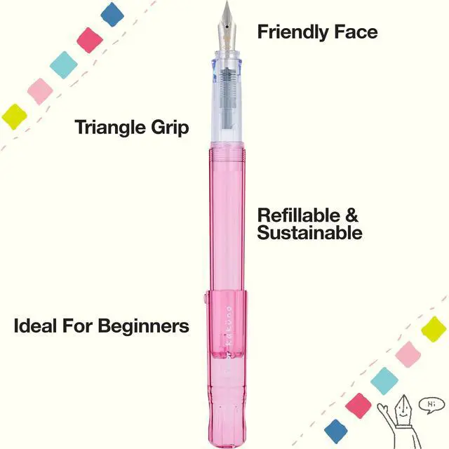 Alt view image 3 of 5 - Kakuno Fountain Pen, Pink Barrel, Fine Nib