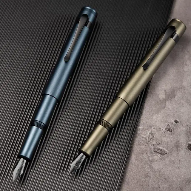 Alt view image 5 of 7 - M2 Black Forest Mini Fountain Pen, Extra Fine Soft Nib & Sleek Shape Aluminium Short Pocket Travel Pen (Midnight Blue)