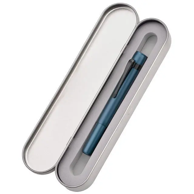 Alt view image 3 of 7 - M2 Black Forest Mini Fountain Pen, Extra Fine Soft Nib & Sleek Shape Aluminium Short Pocket Travel Pen (Midnight Blue)