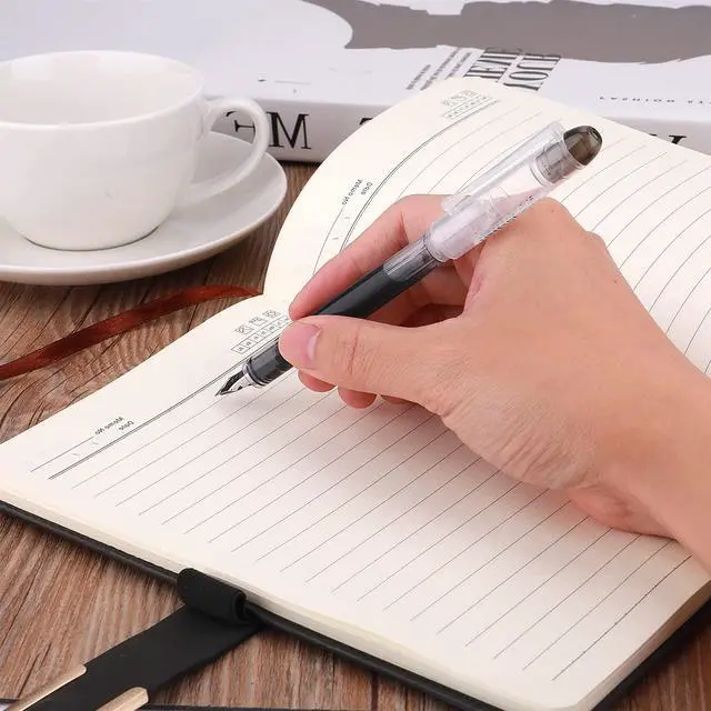 Alt view image 6 of 7 - Disposable Fountain Pens, Black Ink Smooth Writing Pens Quick-Drying Liquid ink Fine Nib for School Office Gift Supplies 6PCS