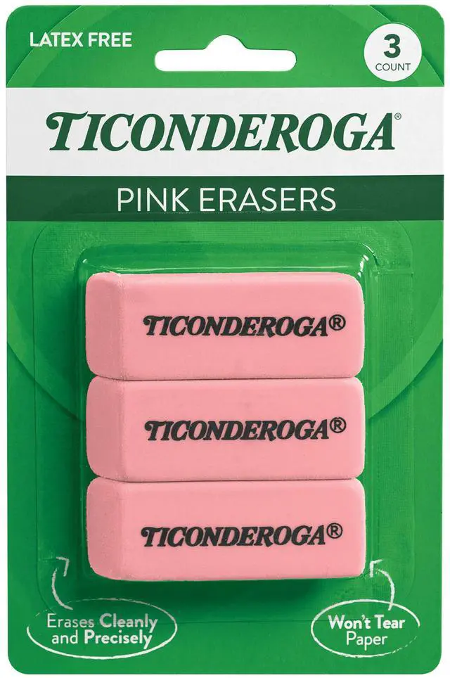 Main image of Wedge Erasers, Pink, 3 Count
