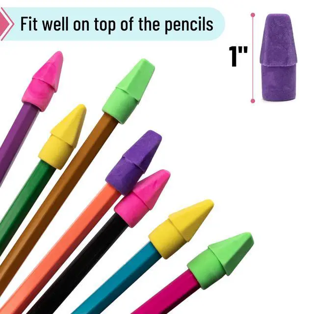 Alt view image 3 of 6 - Erasers for Pencils, 120 Pack, Pencil Top Erasers, Eraser Caps