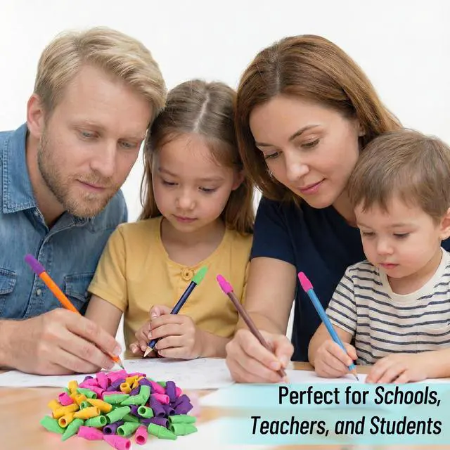 Alt view image 6 of 6 - Erasers for Pencils, 120 Pack, Pencil Top Erasers, Eraser Caps