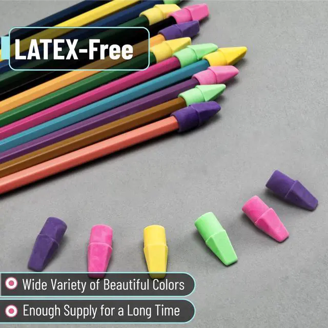 Alt view image 4 of 6 - Erasers for Pencils, 120 Pack, Pencil Top Erasers, Eraser Caps