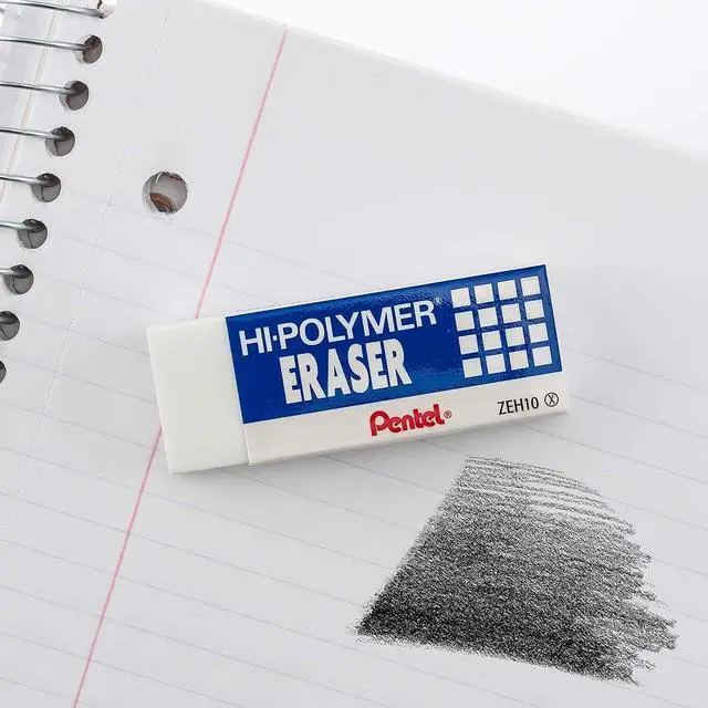 Alt view image 5 of 5 - Hi-Polymer Block Eraser, Large, White, Pack of 3 (ZEH10BP3-K6)