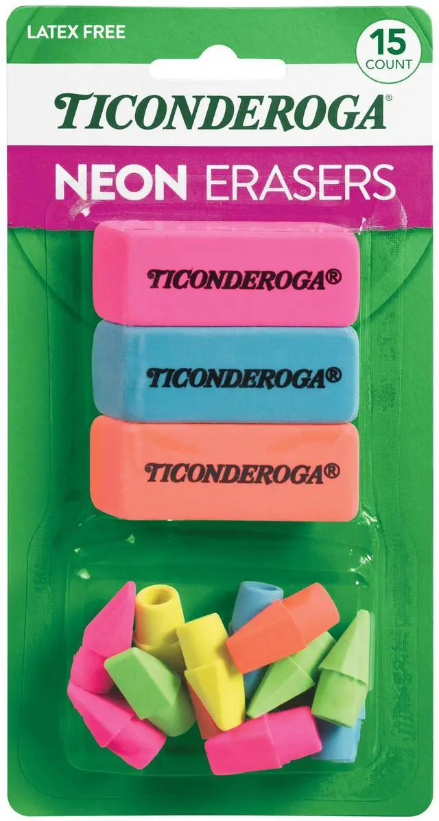 Main image of Dixon Office & School Eraser Combination Set, 15 Eraser Multi-Pack, Multicolored (38931)