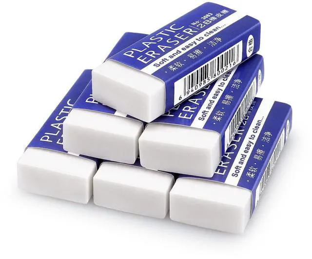Main image of Erasers, Large, White, 6 Pack