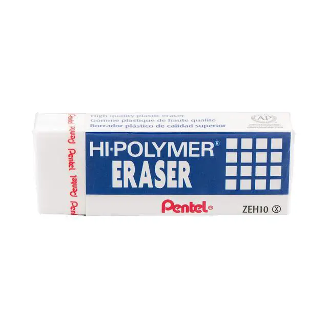 Alt view image 2 of 7 - Hi-Polymer Block Eraser, Large, White, Pack of 10 Erasers