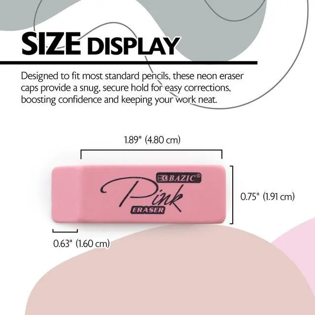 Alt view image 3 of 7 - Pink Bevel Block Erasers, Latex-Free, PVC-Free, 4 Count