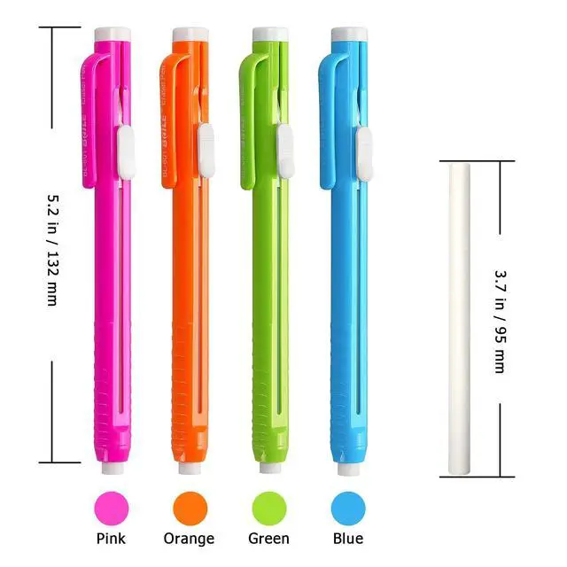 Alt view image 2 of 7 - Retractable Mechanical Eraser Pen, Pen-Style Erasers, 4 Pack