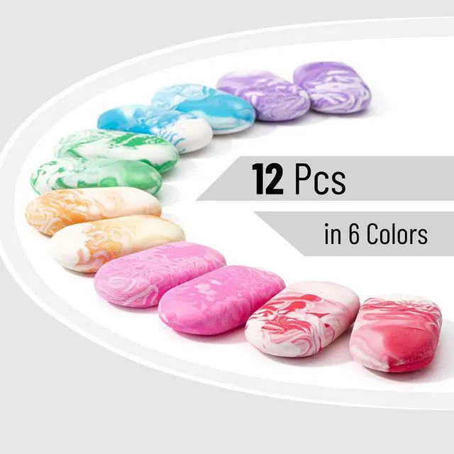Alt view image 2 of 7 - Marble Pencil Erasers, 12 Pack, 1" x 2"