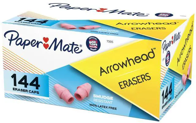 Alt view image 4 of 5 - Arrowhead Pink Pearl Cap Erasers, 144 Count - Back to School, Classroom, Homeschool, Teacher Supplies