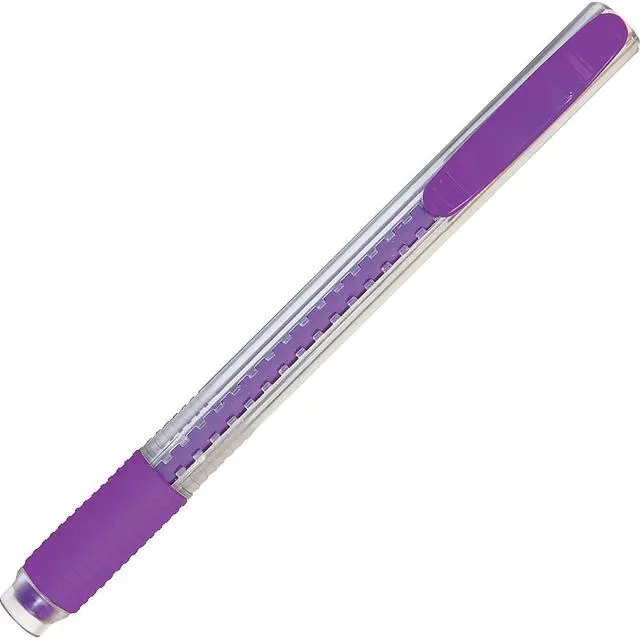 Alt view image 3 of 4 - ZE21TBP3M Clic Eraser Pencil-Style Grip Eraser Assorted 3/Pack, Polyvinyl Chloride (PVC)