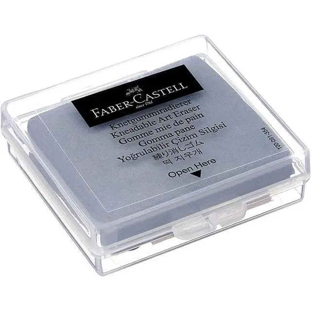 Alt view image 3 of 6 - Faber-Castell Kneadable Eraser for Artists in Storage Case - Absorbent Kneaded Erasers, Art Eraser 1 Pack, Grey