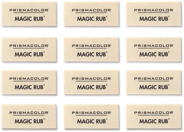 Main image of Premier Magic Rub Vinyl Erasers, 12 Count - For Drafting, Sketching, Fine Art, School Supplies