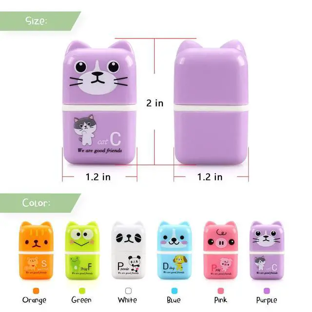 Alt view image 2 of 7 - Tamaki 6 Pack Erasers for Kids, Cute Erasers with Cover and Roller