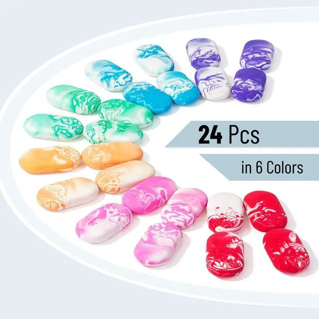 Alt view image 2 of 7 - Erasers, 24 Pack, Vibrant Colors, Marble Pencil Eraser
