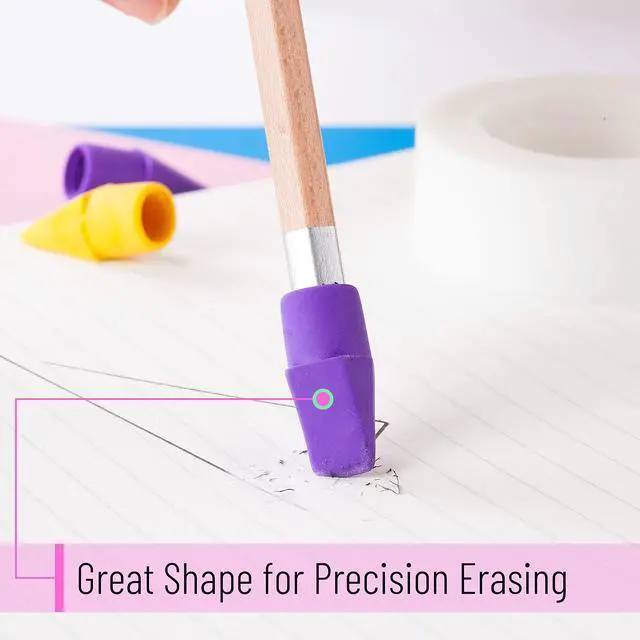 Alt view image 5 of 7 - Pencil Top Erasers, 120 Pack, Latex-Free, No-Smudge