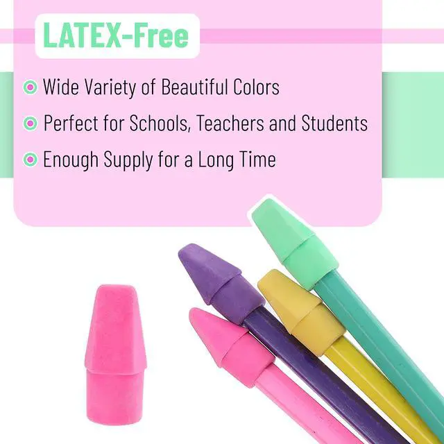 Alt view image 4 of 7 - Pencil Top Erasers, 120 Pack, Latex-Free, No-Smudge