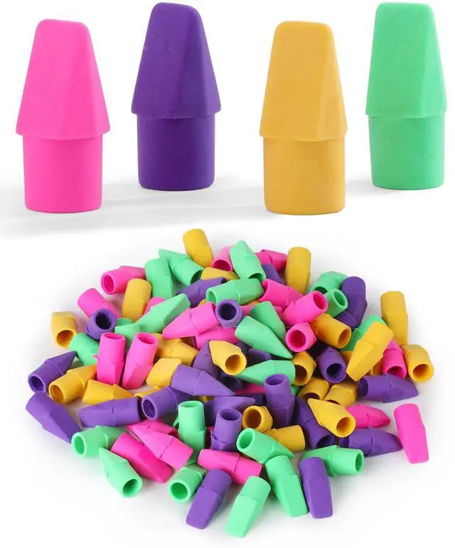Main image of Pencil Top Erasers, 120 Pack, Latex-Free, No-Smudge