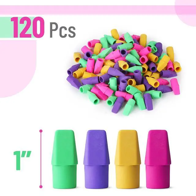 Alt view image 2 of 7 - Pencil Top Erasers, 120 Pack, Latex-Free, No-Smudge