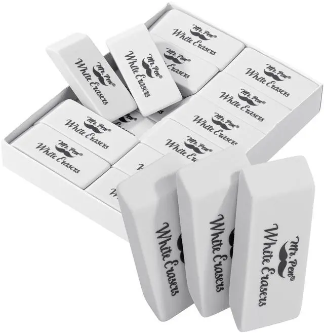 Main image of White Pencil Eraser, 12 Pack