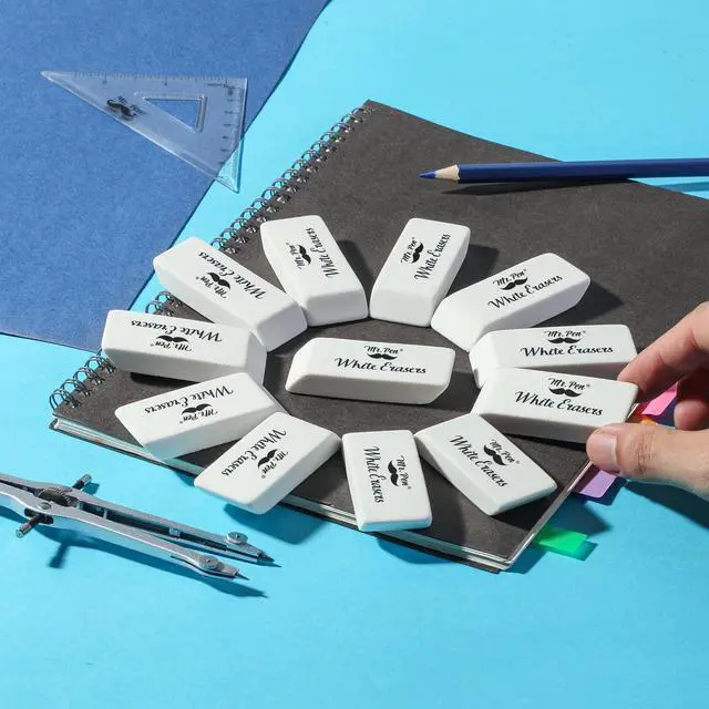 Alt view image 5 of 7 - White Pencil Eraser, 12 Pack