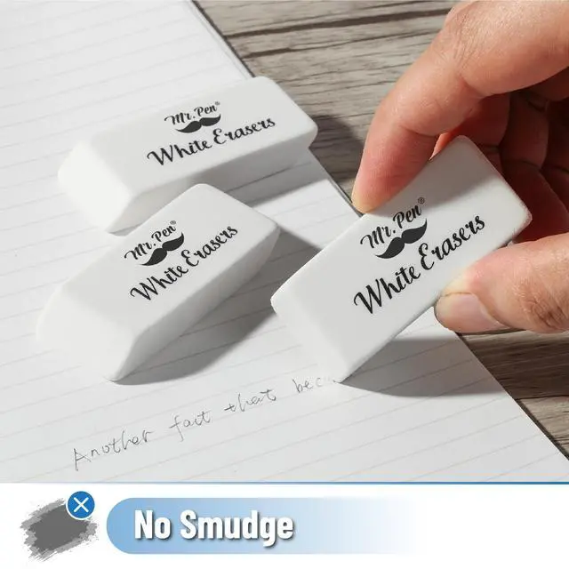 Alt view image 4 of 7 - White Pencil Eraser, 12 Pack