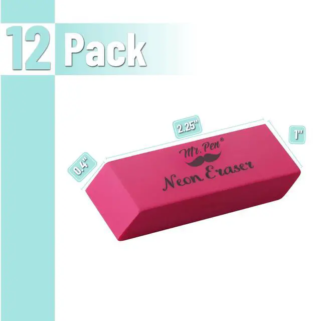 Alt view image 2 of 7 - Pencil Eraser, 12 Pack, Neon Colors
