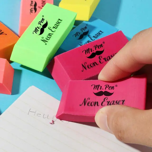 Alt view image 6 of 7 - Pencil Eraser, 12 Pack, Neon Colors