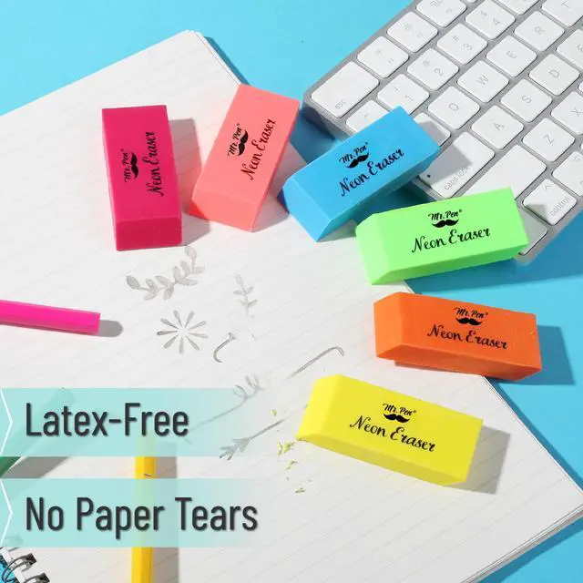 Alt view image 4 of 7 - Pencil Eraser, 12 Pack, Neon Colors