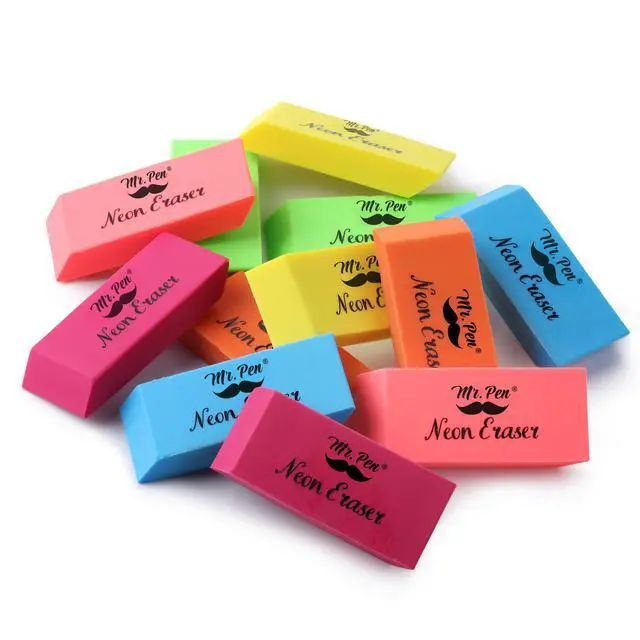Alt view image 7 of 7 - Pencil Eraser, 12 Pack, Neon Colors