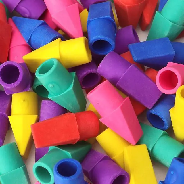 Alt view image 3 of 7 - 60 Pack Erasers for Pencils, Pencil Top Erasers Cap, 6 Colors