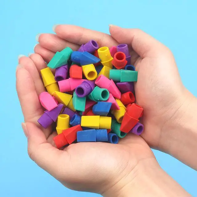 Alt view image 6 of 7 - 60 Pack Erasers for Pencils, Pencil Top Erasers Cap, 6 Colors
