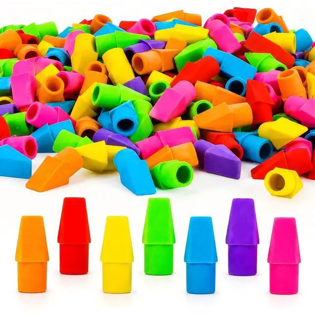 Main image of Cap Erasers for Pencils in Bulk - Pencil Top Erasers for Decoration
