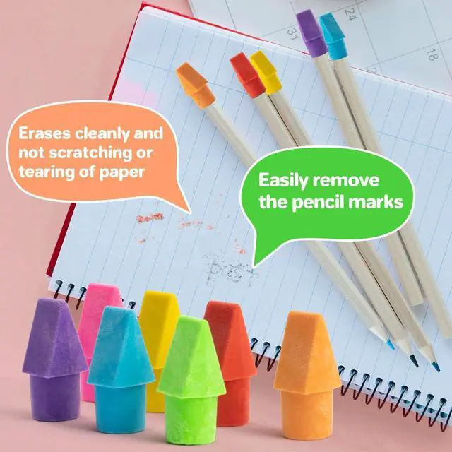 Alt view image 3 of 7 - Cap Erasers for Pencils in Bulk - Pencil Top Erasers for Decoration