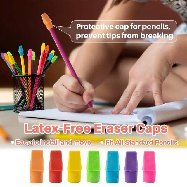 Alt view image 4 of 7 - Cap Erasers for Pencils in Bulk - Pencil Top Erasers for Decoration