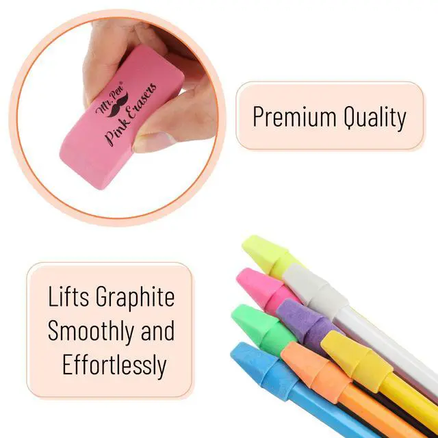 Alt view image 6 of 7 - School Eraser Combination Set, 60 Pack, Assorted Colors