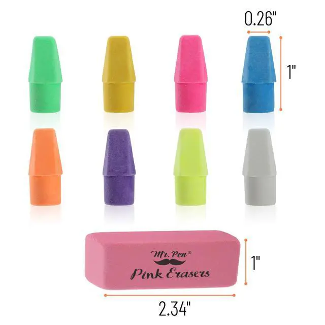 Alt view image 3 of 7 - School Eraser Combination Set, 60 Pack, Assorted Colors